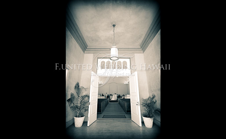 ハワイ セントラルユニオン中聖堂の入口
